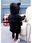 Черная детская курточка евро-зима Мишка